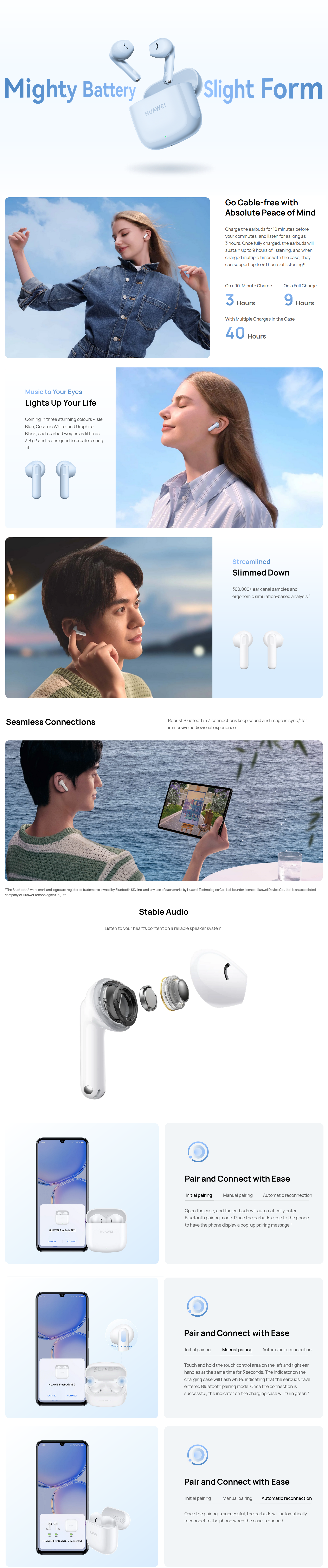 Huawei FreeBuds SE 2 Earbuds - Isle Blue