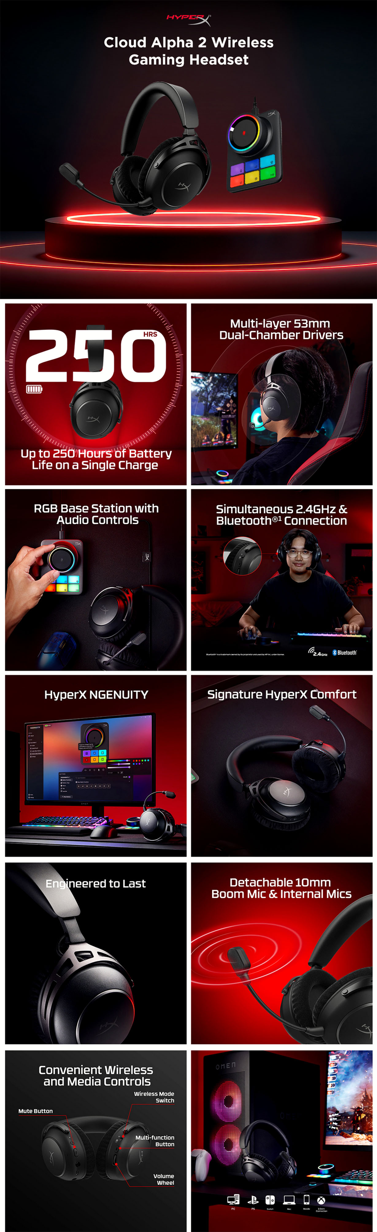 HyperX Cloud Alpha 2 Wireless Gaming Headset