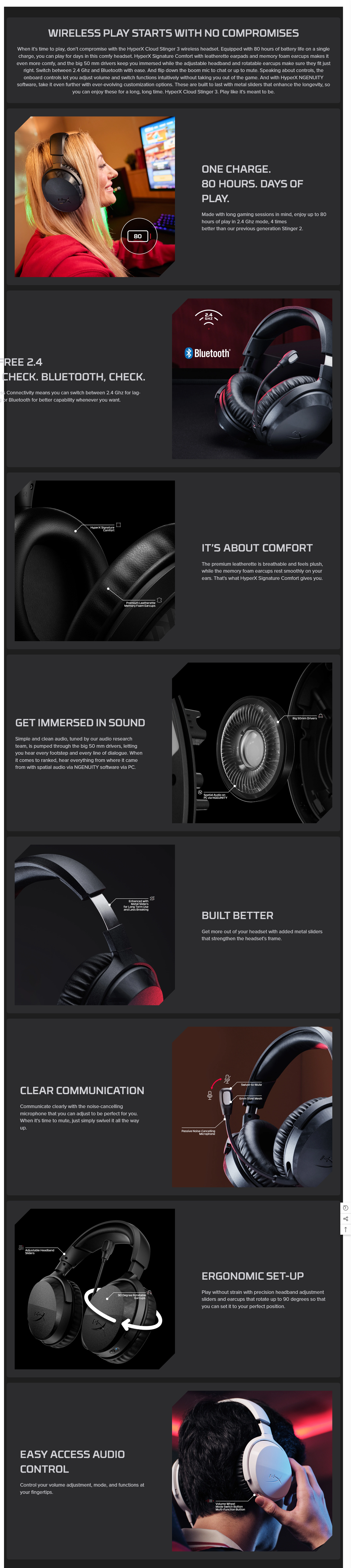 HyperX Cloud Stinger 3 Wireless Gaming Headset - White