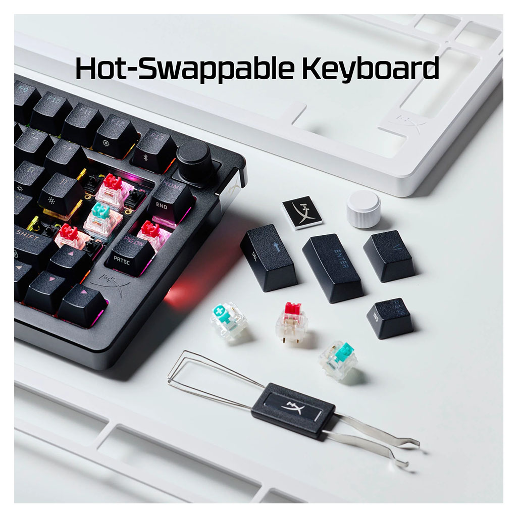 HyperX Rise 75 Hot-Swappable Wireless RGB Mechanical Gaming Keyboard ...