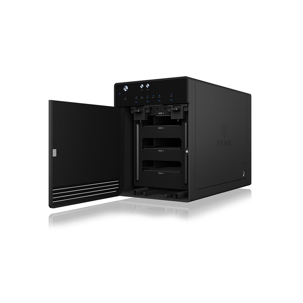 ICY BOX 4-Bay HDD/SSD w/ USB-C 3.1 Gen 2 Interface & Fan Single ...