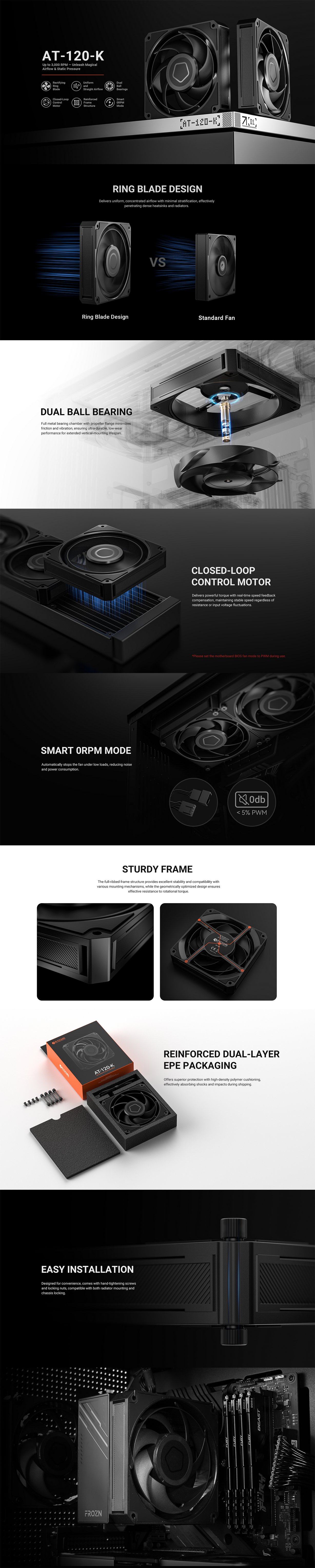 ID Cooling AT-120-K 120mm PWM Fan