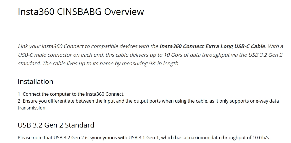 Insta360 Connect 30m Extra Long USB-C Cable