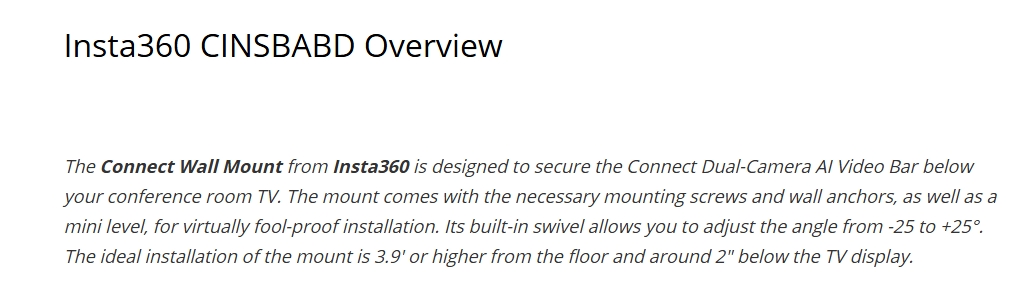 Insta360 Connect Wall Mount