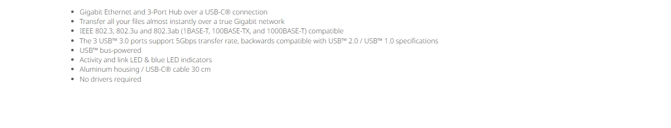 j5create JCH474 USB-C 3-Port Hub w/ Gigabit Ethernet