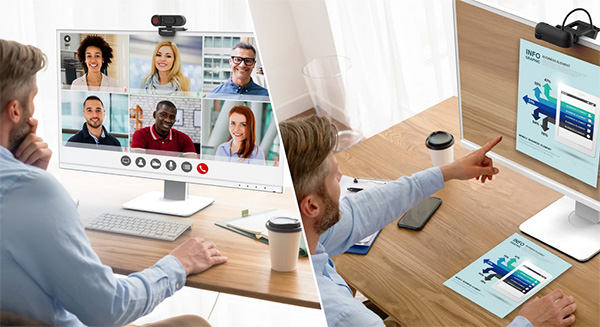 j5create JVU250 USB HD Webcam with Auto & Manual Focus Switch - Desktop Overview 2