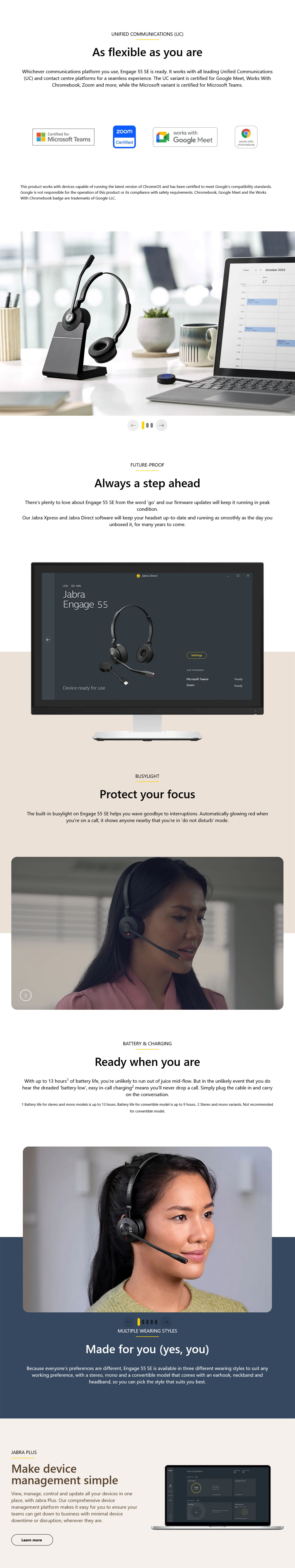 Jabra Engage 55 SE USB-A UC Stereo DECT Headset