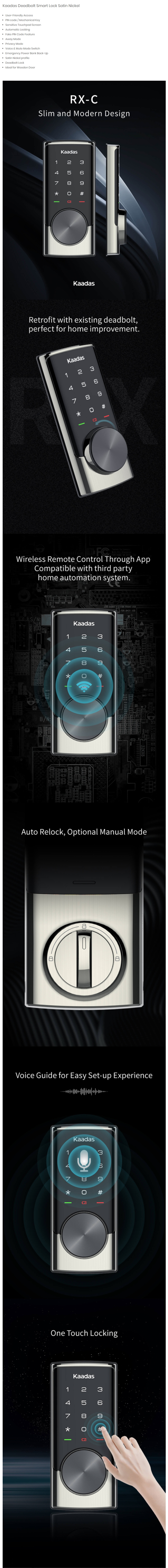 Kaadas RX-C Deadbolt Smart Lock