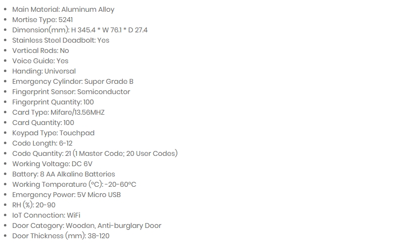 Kaadas S110-5W Lever Smart Door Lock WiFi - Copper