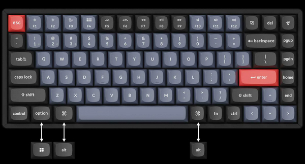 Keychron K2 Pro Wireless Hot-Swappable RGB Aluminium Keyboard - K Pro Red - Desktop Overview 6