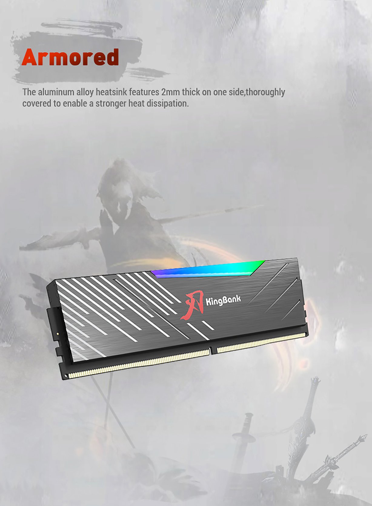 KingBank Dark Soarblade RGB 32GB DDR5 6400MHz Desktop Memory - Black