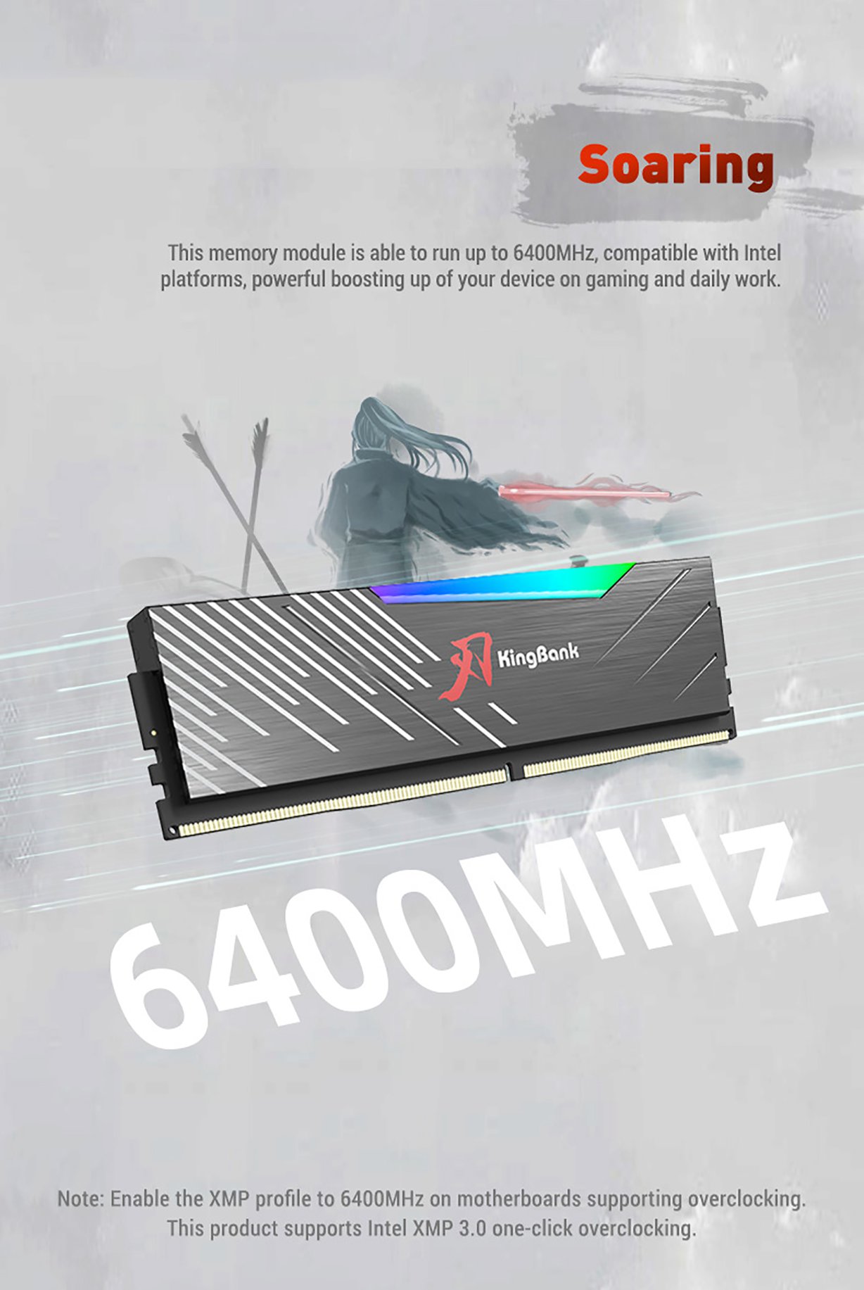 KingBank Dark Soarblade RGB 32GB DDR5 6400MHz Desktop Memory - Black