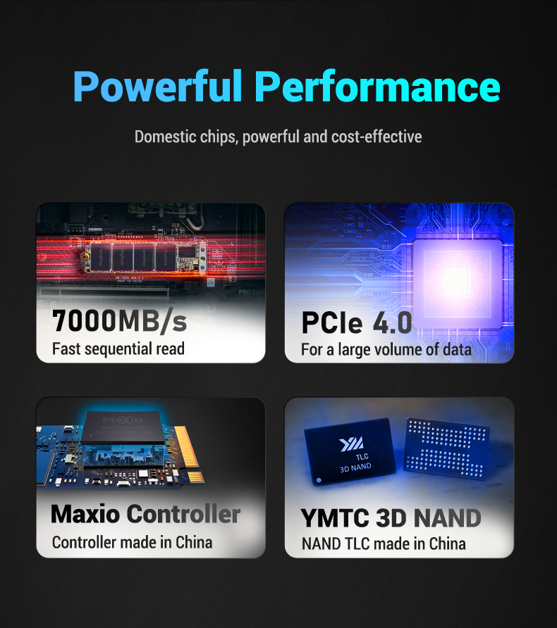 Kingbank KP260 Plus 1TB PCIe 4.0 NVMe M.2 2280 SSD - 7000/6500