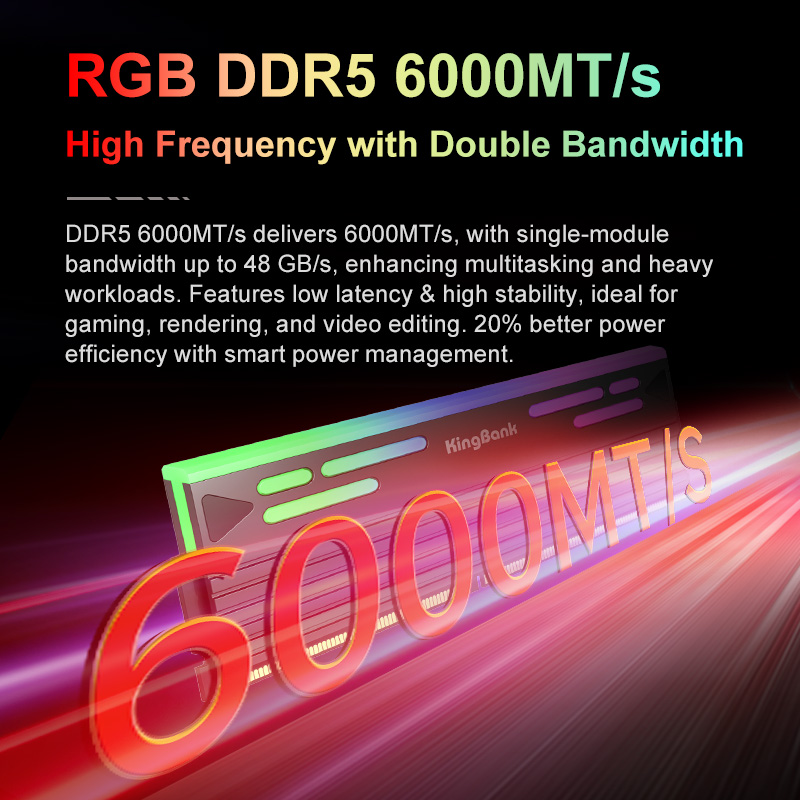 Kingbank RGB 32GB (2x 16GB) DDR5 6000MHz C36 Desktop Memory
