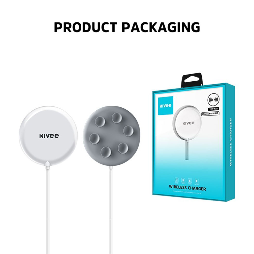 Kivee WS12 15W Suction Cup Wireless Charger - White - ELEKIVWS12 | Mwave