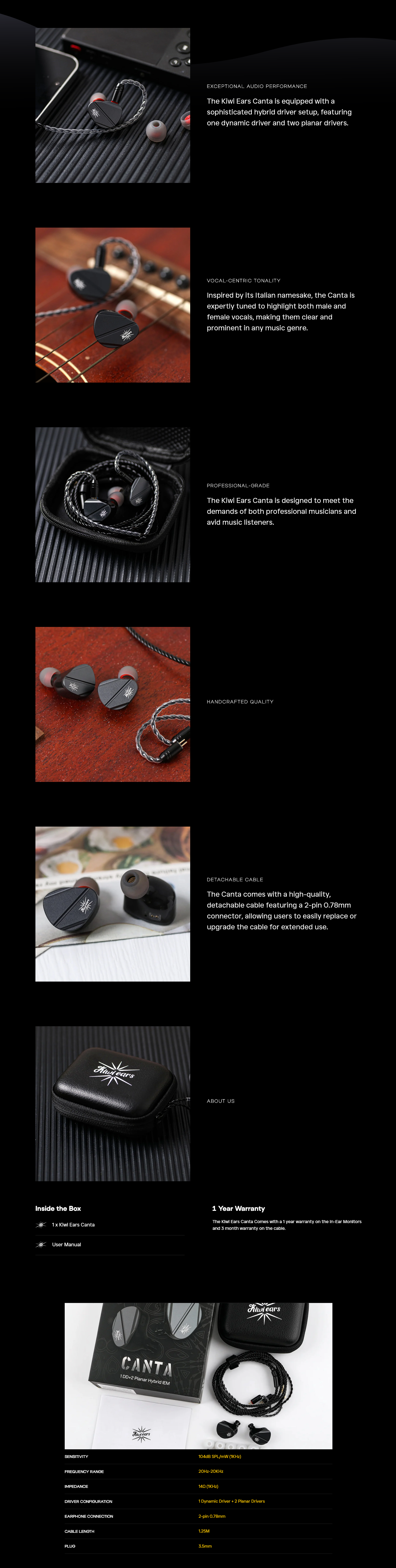 Kiwi Ears Canta Hybrid In-Ear Monitors Earphones