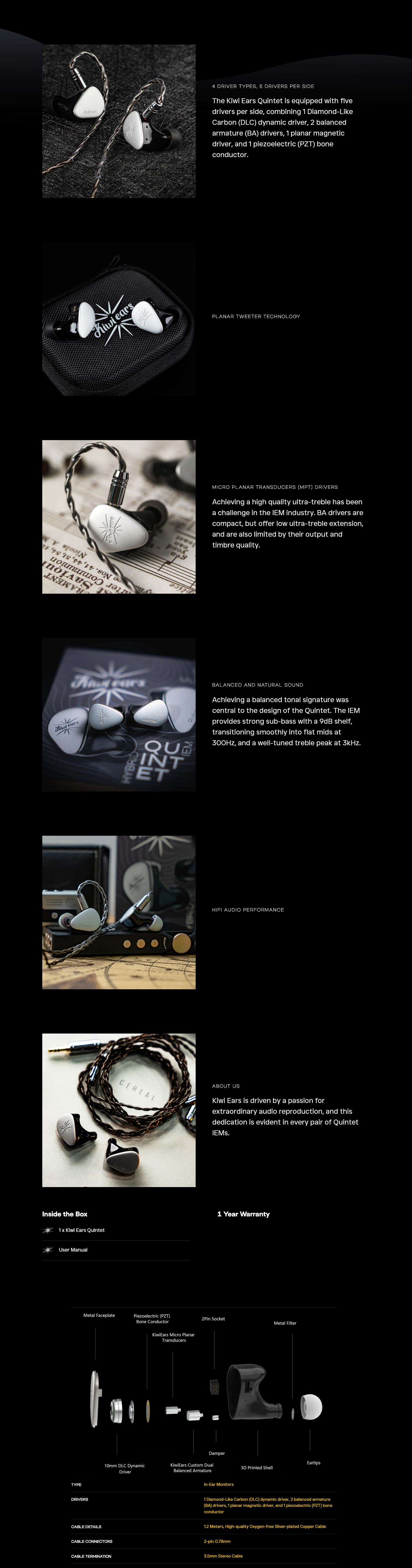 Kiwi Ears Quintet In-Ear Monitors Earphones