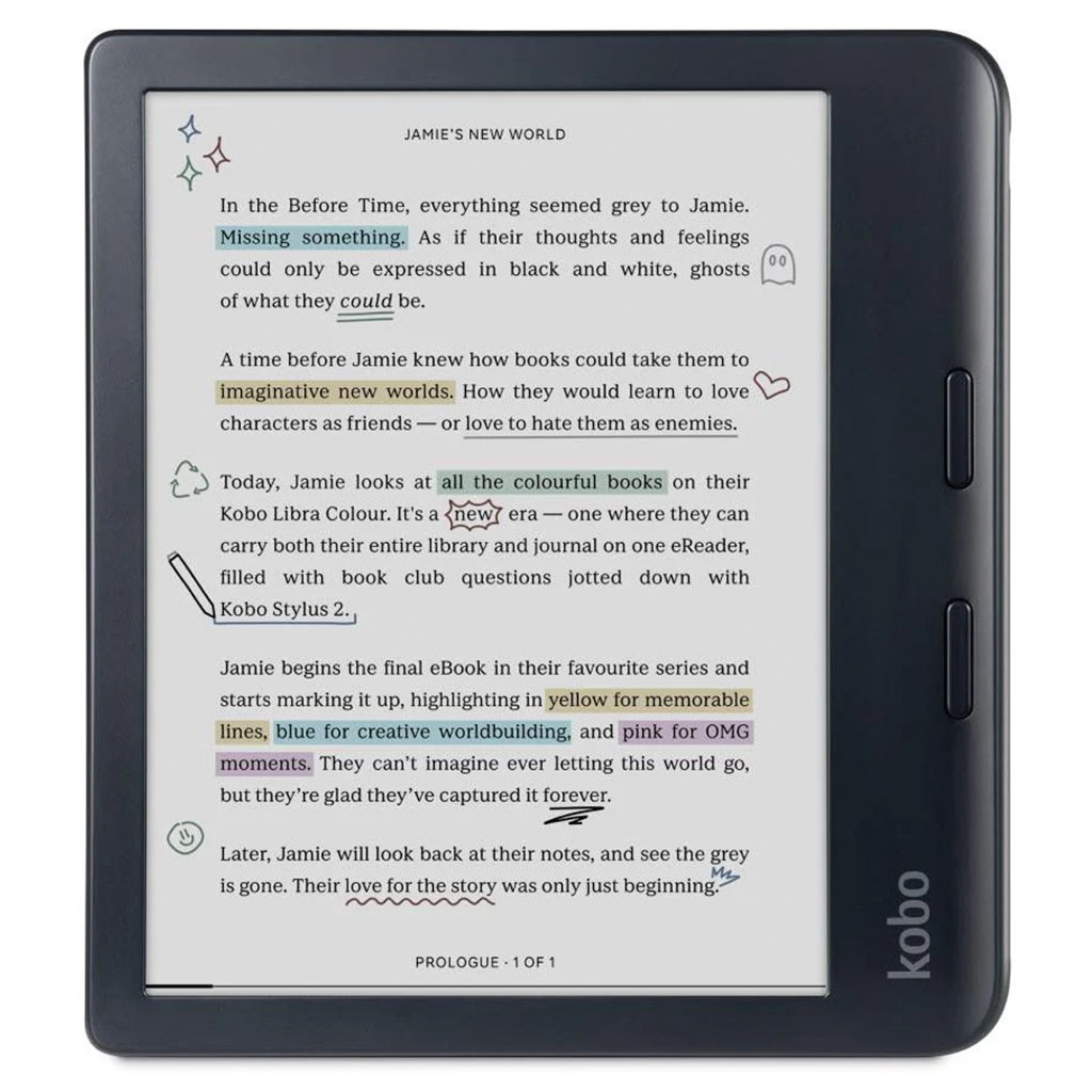 Kobo Libra Colour eReader with Kobo Stylus 2 Black N428KUBKKBU