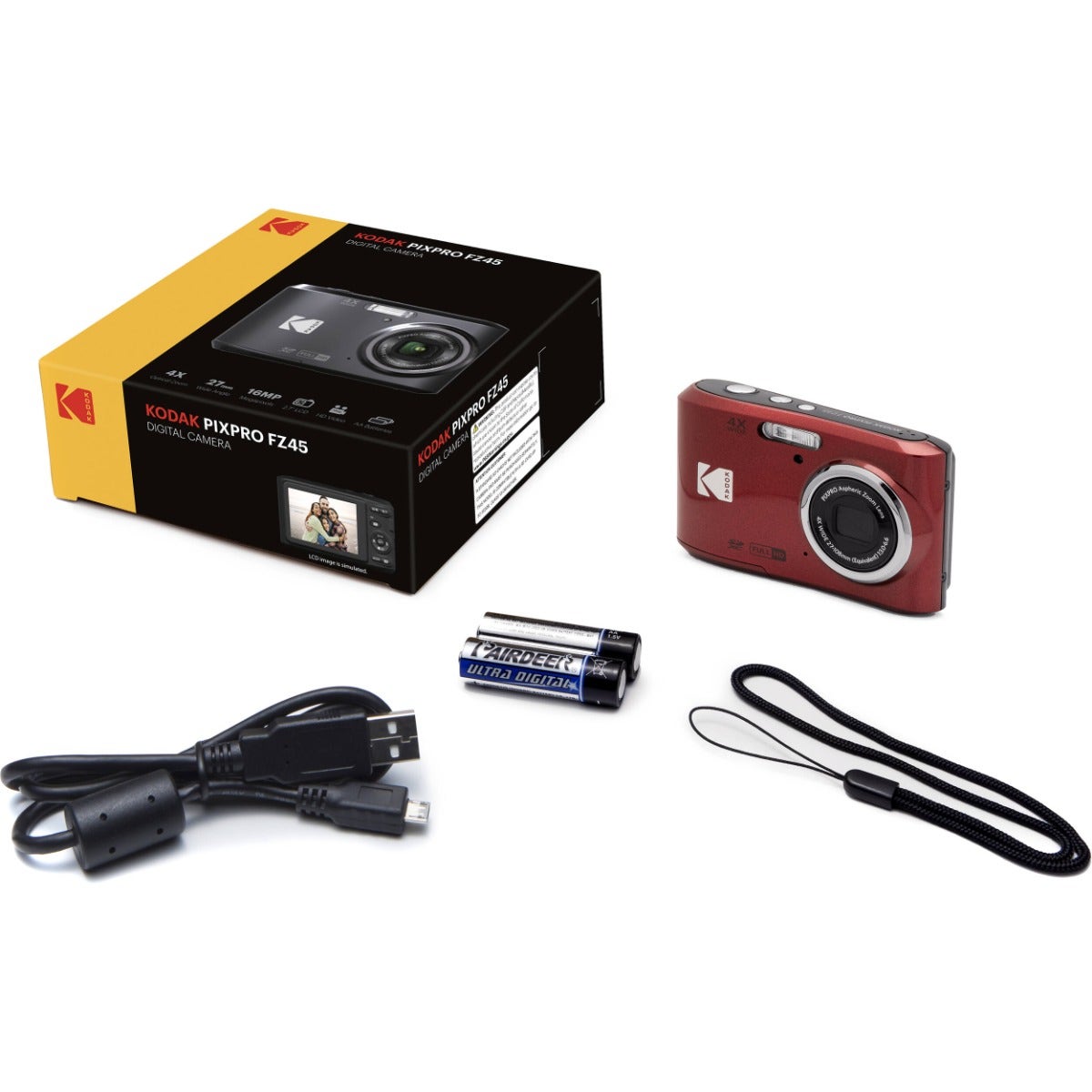 Kodak PIXPRO FZ45 Digital Camera (Red) - FZ45RD | Mwave