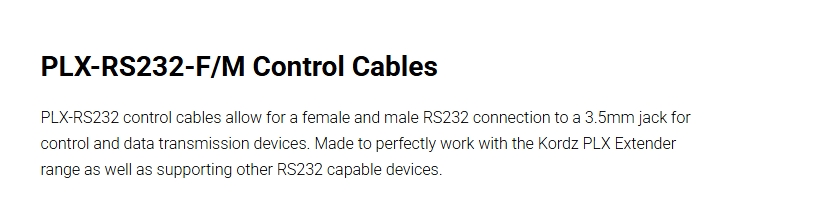 Kordz PLX 3.5mm to DB9 RS-232 Female Cable
