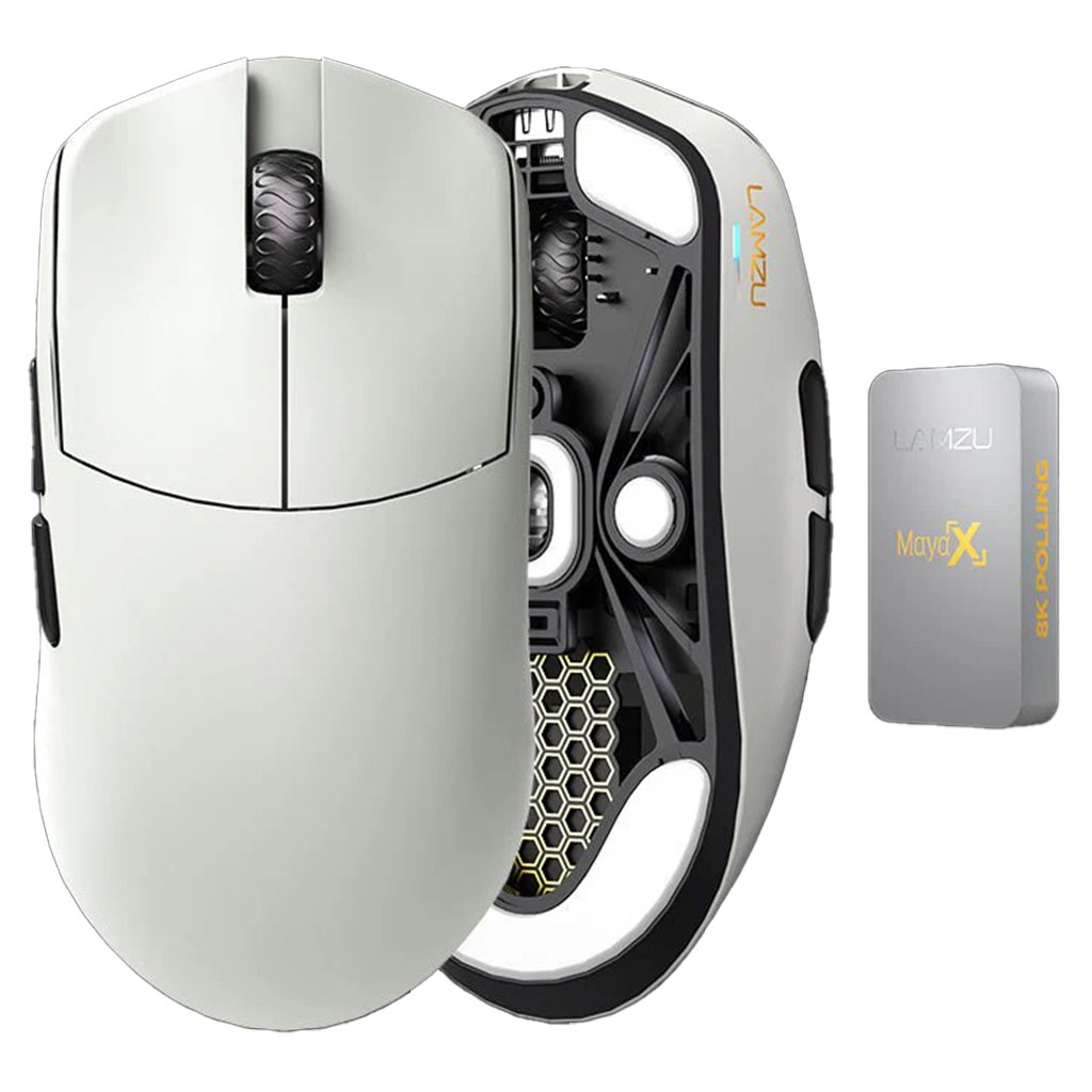 Lamzu Maya X 8K Wireless Optical Gaming Mouse - Cloud Grey