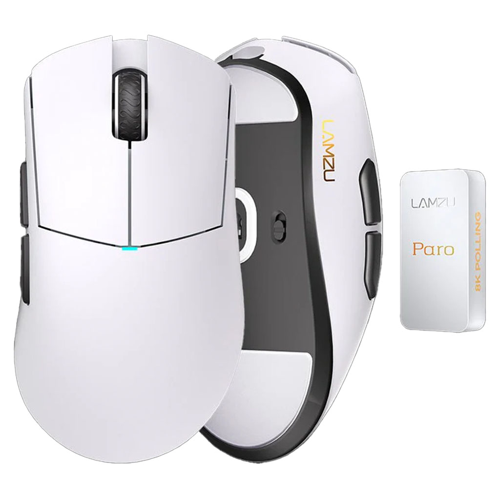 Lamzu Paro Aurora 8K Wireless Optical Gaming Mouse - White - PARO