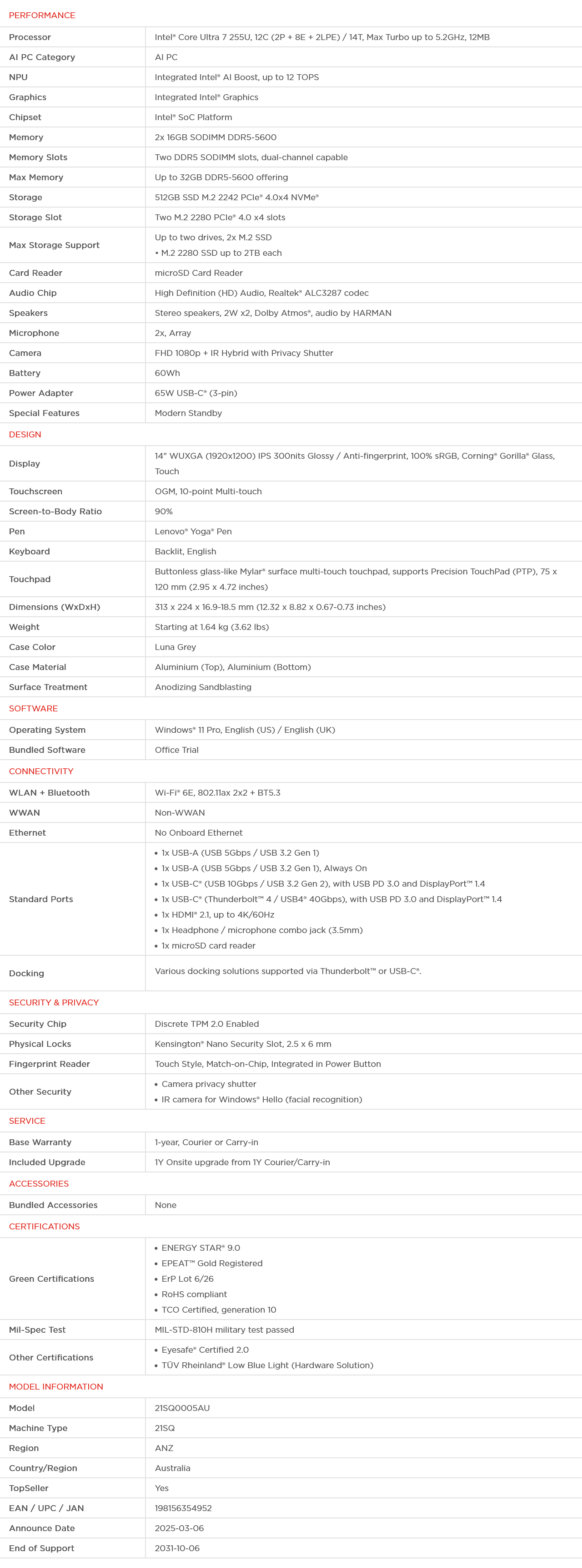 Lenovo Thinkbook 14 G5 14" WUXGA 2-in-1 Laptop - Core Ultra 7 32GB 512GB W11 Pro - Touch