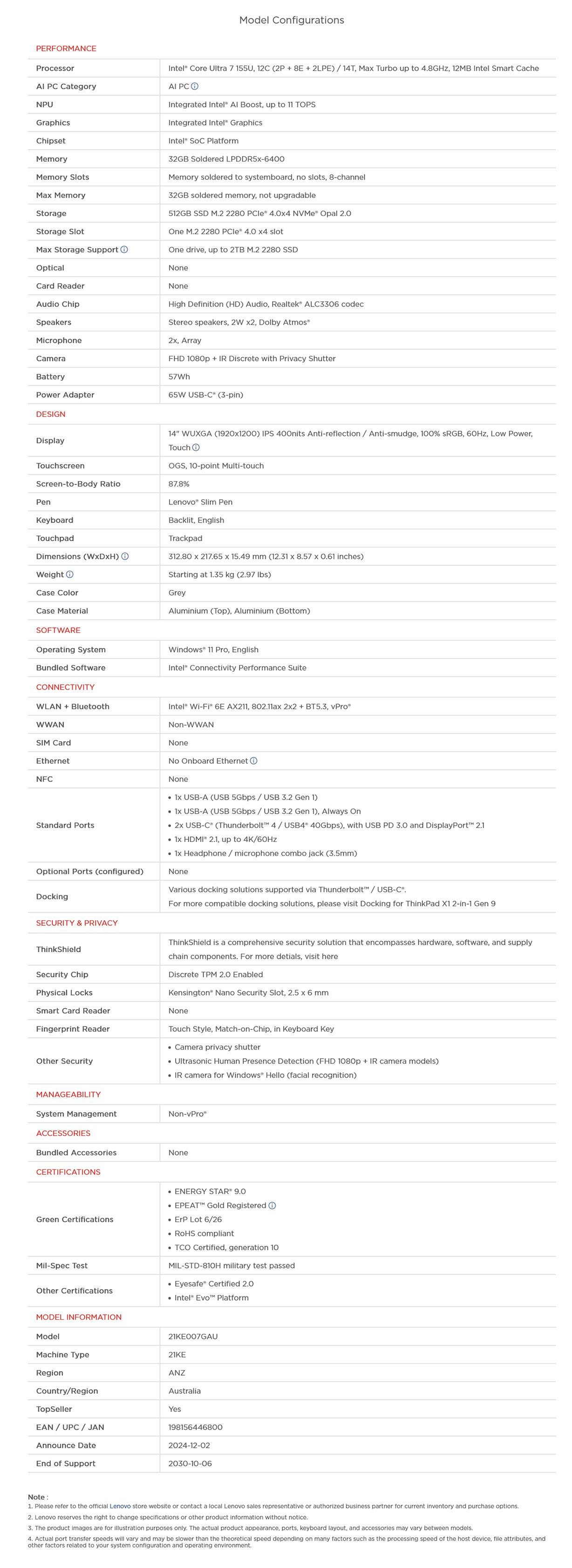 Lenovo ThinkPad X1 YOGA G9 14" WUXGA 2-IN-1 Laptop - Intel Ultra 7-155U 32GB 512GB W11 Pro - Touch