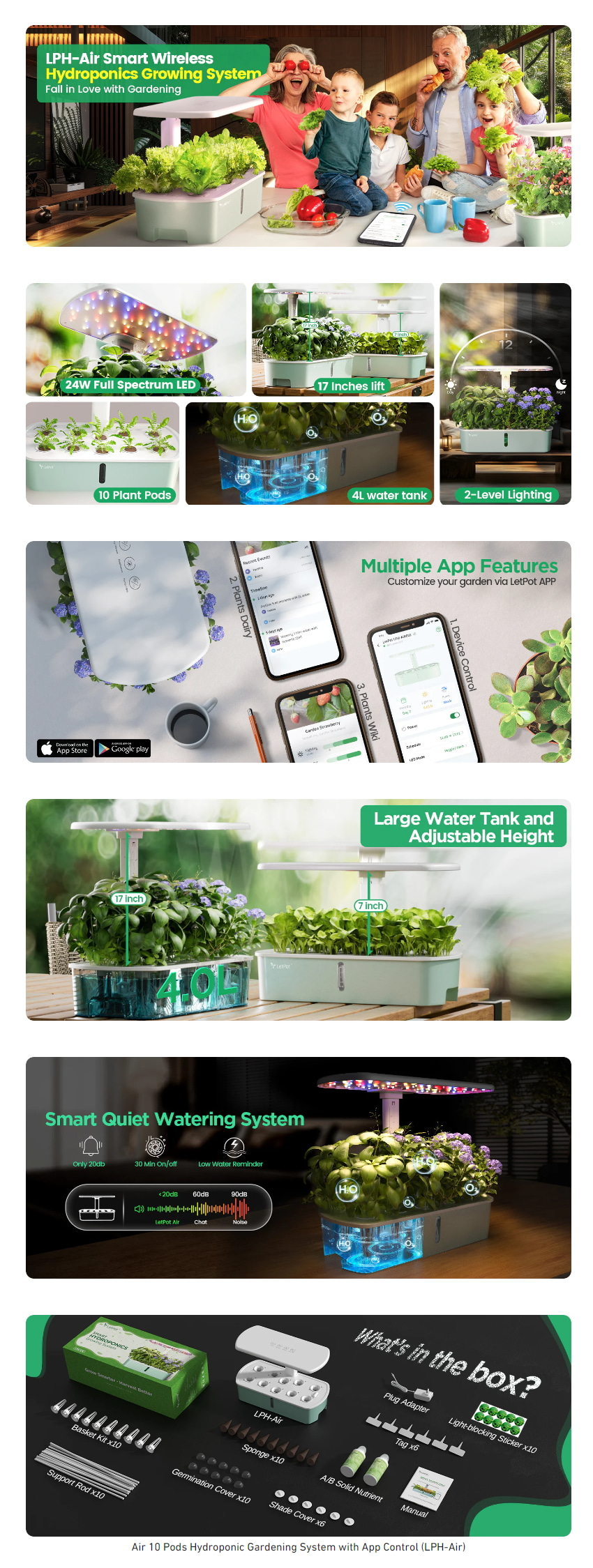 LetPot Air 10 Pods Hydroponic Growing System