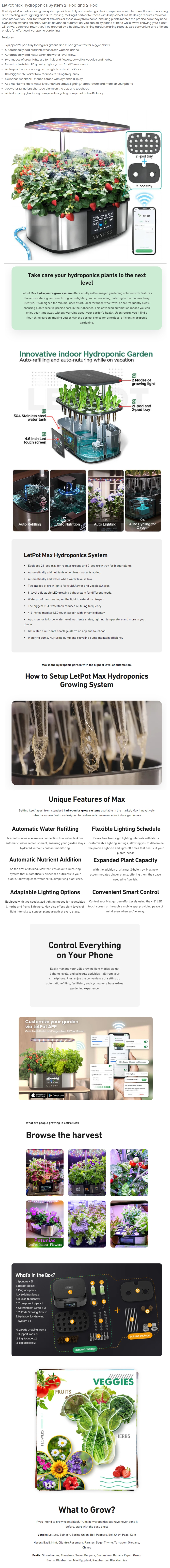 LetPot Max 21 Pods Automatic Hydroponics Growing System