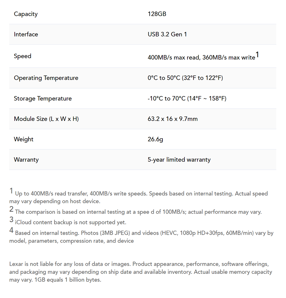 Lexar D500 128GB JumpDrive USB 3.2 Type-A and Type-C 400MB/s - Co-Branded Edition