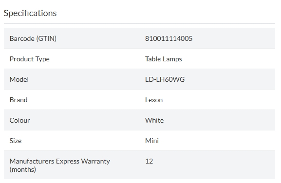 Lexon Mina Mini LED Lamp - White