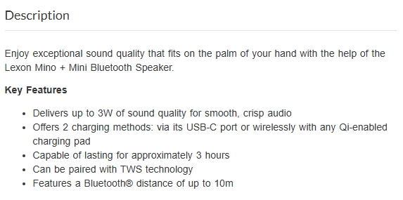 Lexon Mino+ Mini Bluetooth Speaker - Pink