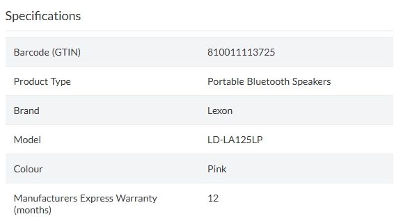 Lexon Mino+ Mini Bluetooth Speaker - Pink
