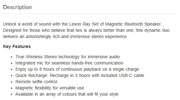Lexon Ray Set Of Magnetic Bluetooth Speakers - Alu Polish