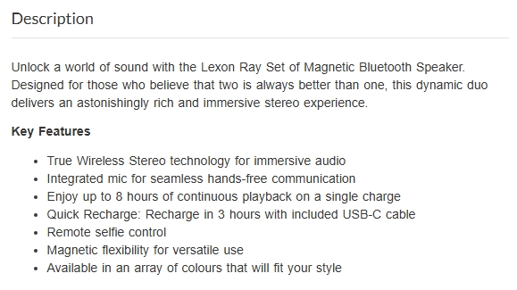 Lexon Ray Set Of Magnetic Bluetooth Speakers - Black