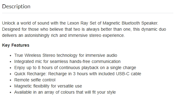 Lexon Ray Set Of Magnetic Bluetooth Speakers - Gold