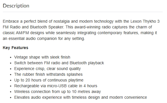Lexon Thykho 3 FM Radio & Bluetooth Speaker - Duck Blue