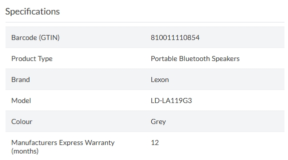 Lexon Thykho 3 FM Radio & Bluetooth Speaker - Grey