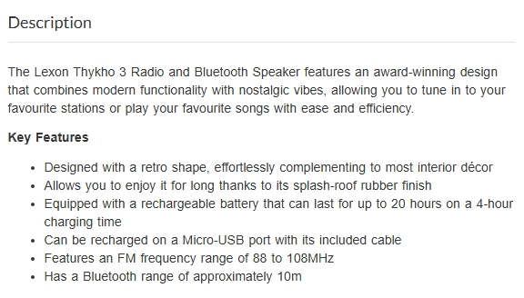 Lexon Thykho 3 FM Radio & Bluetooth Speaker - Kakhi