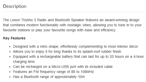 Lexon Thykho 3 FM Radio & Bluetooth Speaker - Yellow