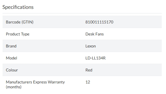 Lexon Wino Mini Portable Fan - Red