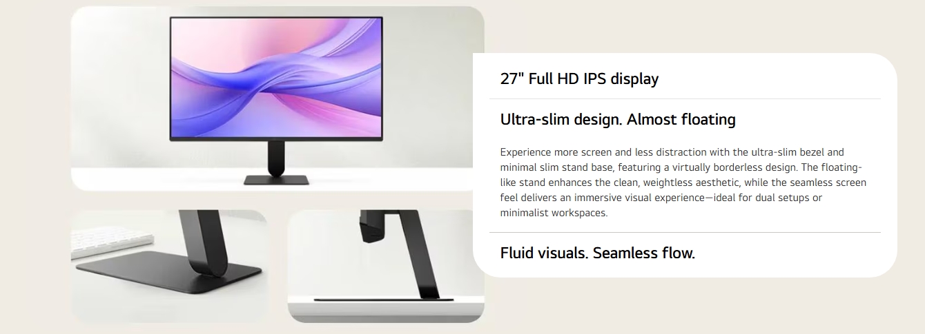 LG 27BF410B-B 27" 120Hz FHD 1ms HDR10 IPS Monitor