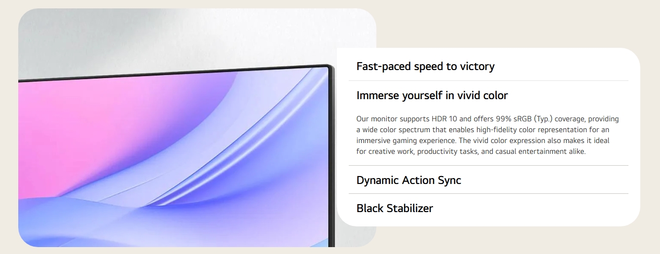 LG 27BF410B-B 27" 120Hz FHD 1ms HDR10 IPS Monitor