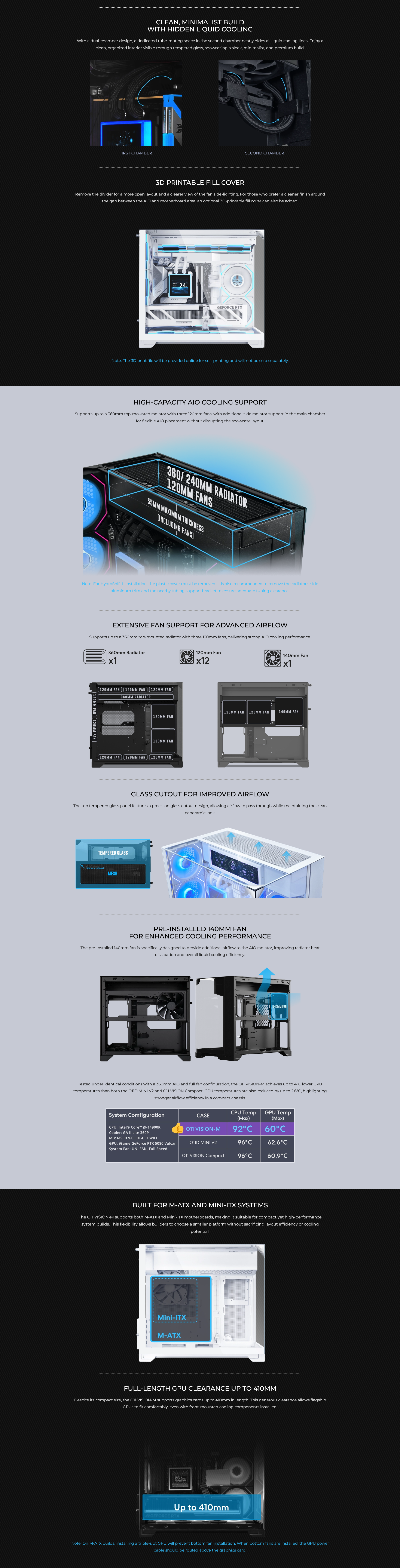 Lian Li O11 Vision-M Compact Tempered Glass Mini-ITX/mATX Case - Black