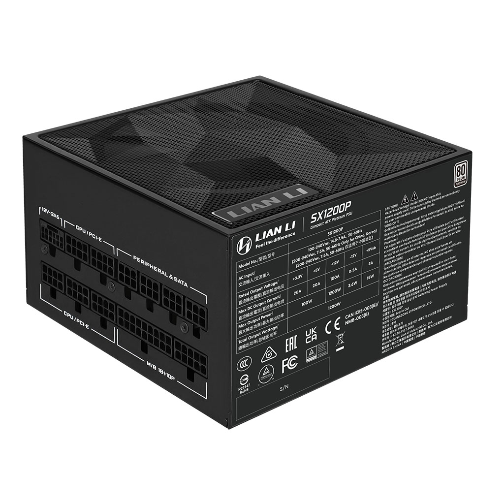 LianLi 1200W ATX3.1 PCI-E5.1 PC電源 ブラック Lian Li SX Platinum 1200W 80 PLUS Platinum PCIe 5.1 ATX 3.1 Fully