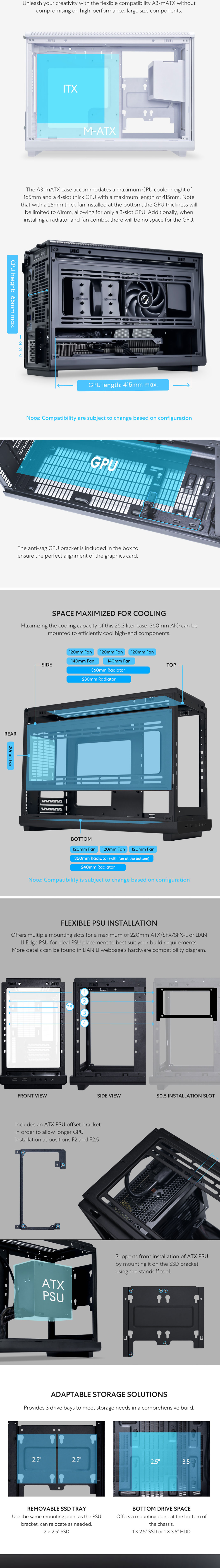 Lian-Li DAN-A3 Mesh Small Tower Micro-ATX Case - Black