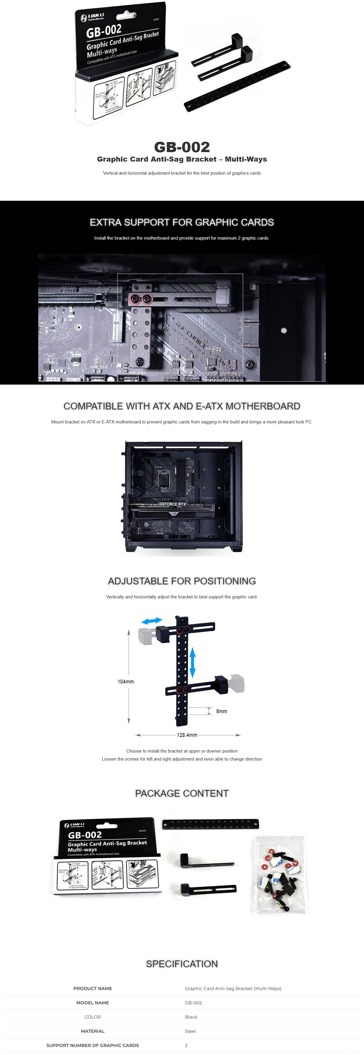 Lian-Li GB-002X Anti-Sag Graphics Cards Bracket