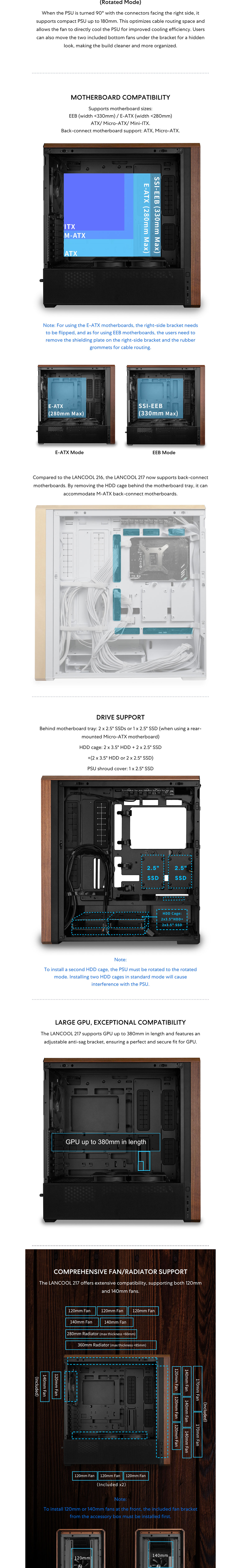 Lian-Li LANCOOL 217 Tempered Glass ATX Mid-Tower Case - Black
