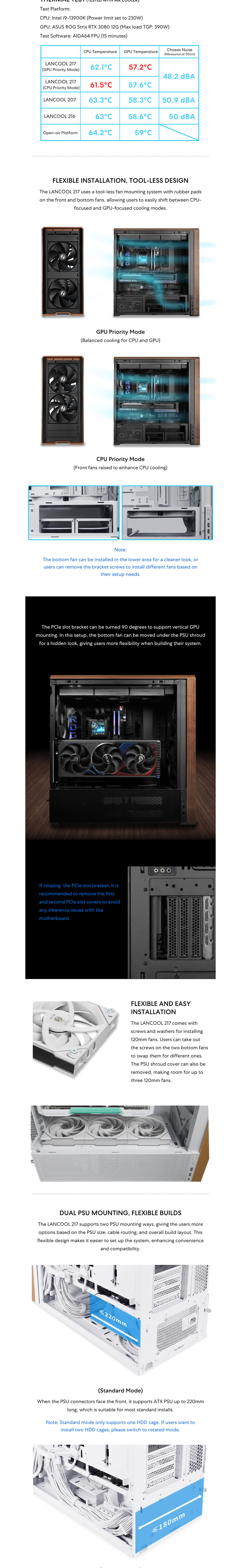 Lian-Li LANCOOL 217 Tempered Glass ATX Mid-Tower Case - Black